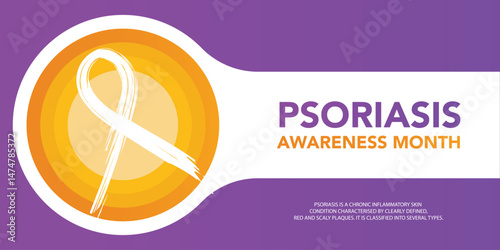 Psoriasis awareness month. National psoriasis awareness month of august. Vector template for banner, greeting card, poster with background. Vector illustration.