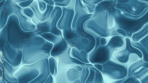 Blue Glowing Liquid Background with Smooth Waves. 