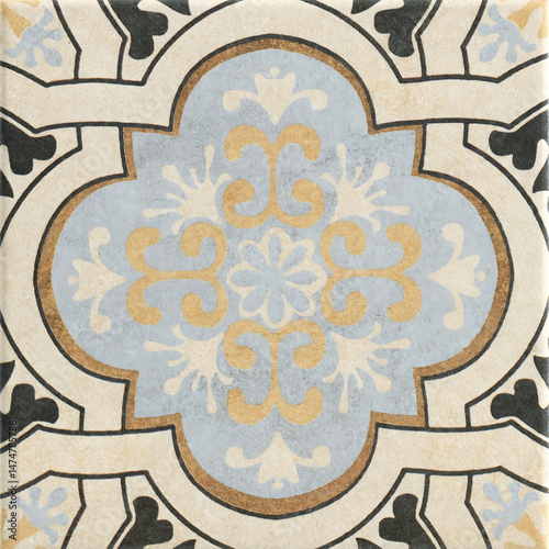 French Indochina style cement tiles 4 texture seamless 4k png high detail photo
