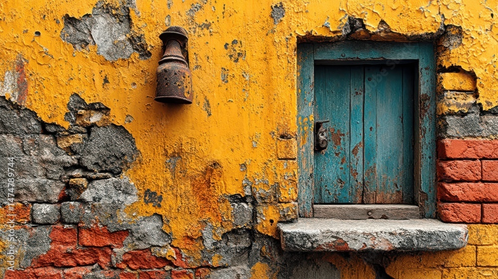 Naklejka premium yellow wall texture