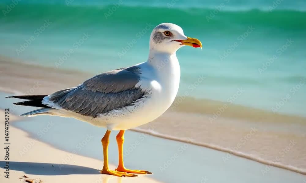 Gaviota en la Playa tropical