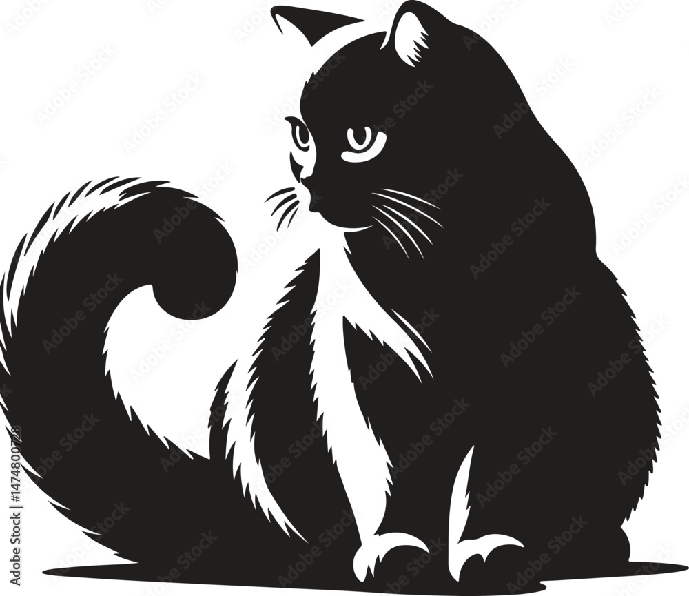 Fototapeta premium Cat Silhouette