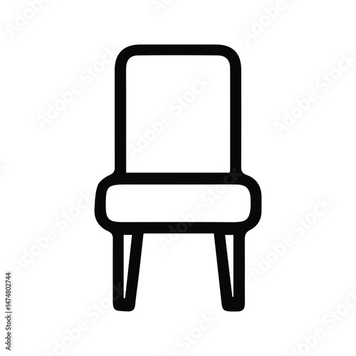 Wooden Chair Icon. Simple Furniture Illustration Of Wooden Chair.