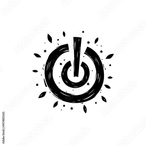 Artistic Illustration of a Textured Power Symbol Radiating with Subtle Energy