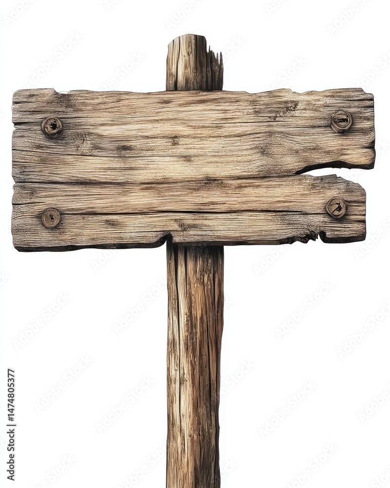 Weathered wooden signpost. A weathered, aged wooden sign mounted on a weathered wooden post. The sign is rectangular and shows signs of wear and decay. The post is also showing wear Weathered wooden signpost. A weathered, aged wooden sign mounted on a weathered wooden post. The sign is rectangular and shows signs of wear and decay. The post is also showing wear