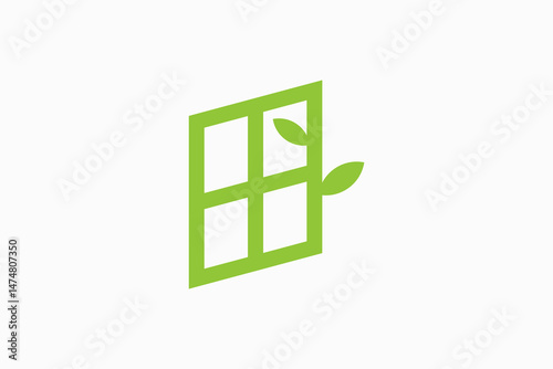 Window Leaf Vector Logo Premium 
