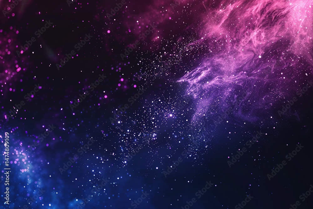 Naklejka premium minimalistic design Celebration concept - abstract neon fireworks in nothingness, sparkle everywhere