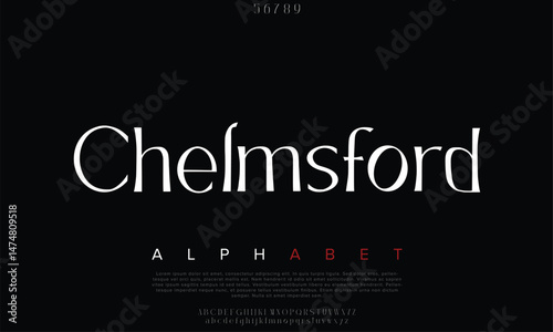 Luxury Chelmsford Free Regular alphabet letters font for logo