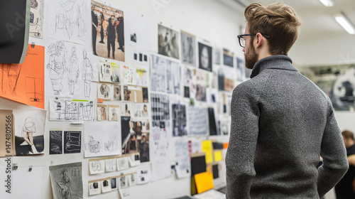 Creative discussion at an art studio during a project review session