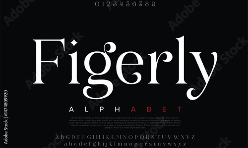 Luxury Figerly alphabet letters font for logo