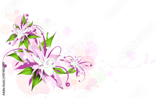 Wallpaper Mural Abstract Purple Floral Design with Swirls Torontodigital.ca