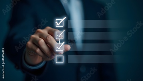 Corporate Task Flow Interface with Validation Icons