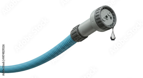 Isolated Garden Hose with Dripping Water