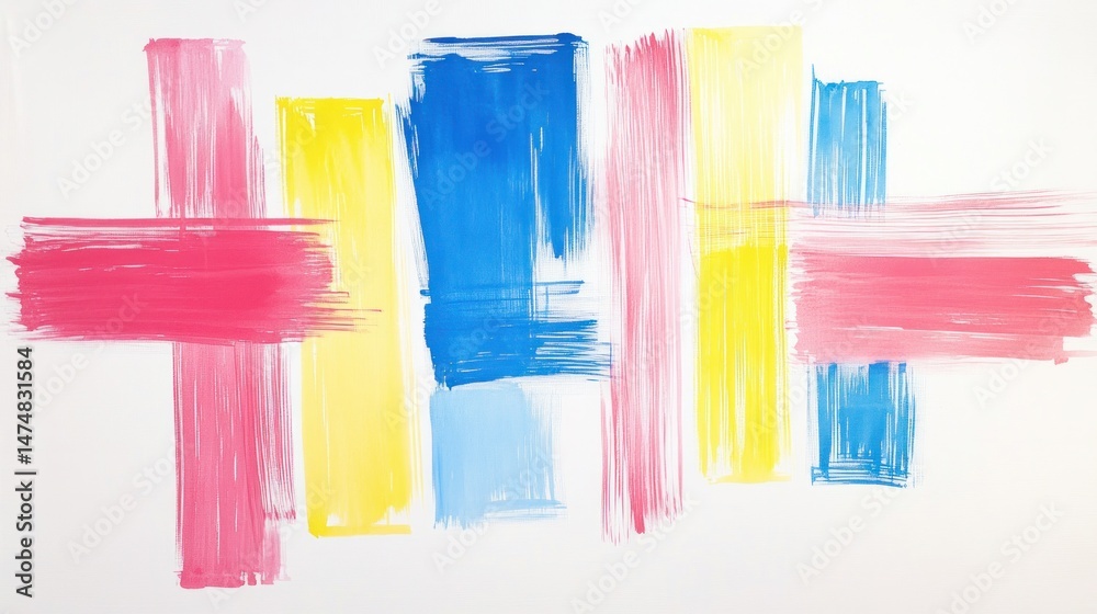 Fototapeta premium Abstract Colorful Strokes: A Vibrant Expression of Artistic Freedom