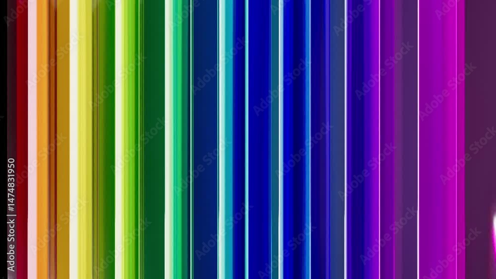 rainbow color glass vertical stipe rotate endless