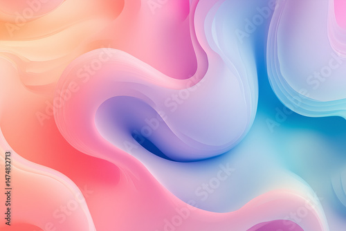 Abstract Pastel Wave Background Soft Smooth Colorful Swirls Fluid Texture