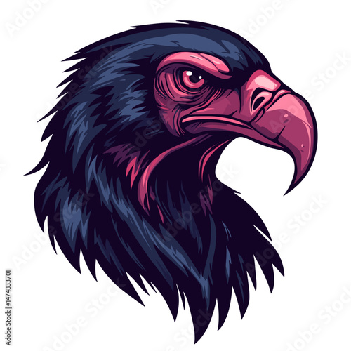 Vector esports logo featuring a fierce hawk with detailed plumage in bold colors