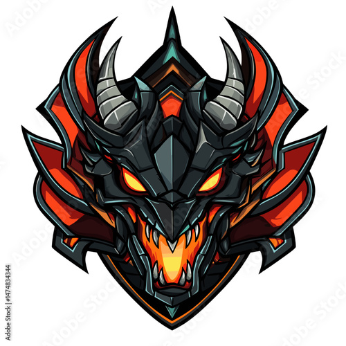 Distinctive dragon-themed esports logo featuring fierce design elements and vibrant colors for competitive gaming teams