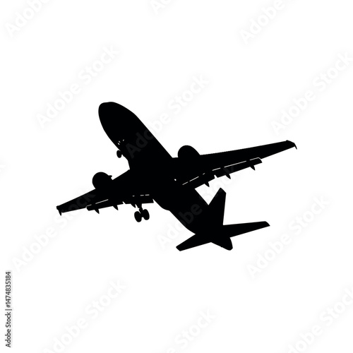 silhouette of airplane vector illustration