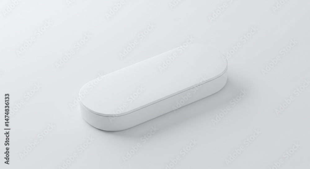 White Oval Wireless Speaker On Clean Background White Oval Wireless Speaker On Clean Background