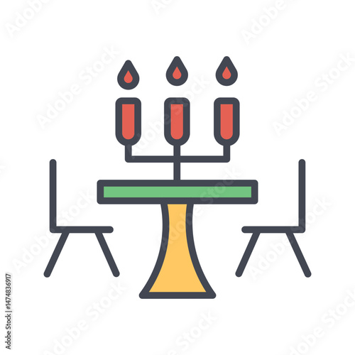 Candlelight Dinner Vector Icon