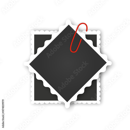 Empty photo picture frames Photos Held Together by Paperclips