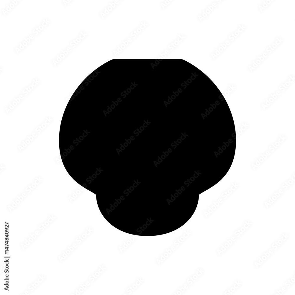 A simple illustration featuring two overlapping black circles against a plain white background design element