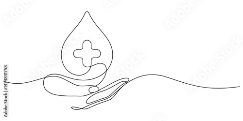 world blood donor day one line drawing continuous illustration