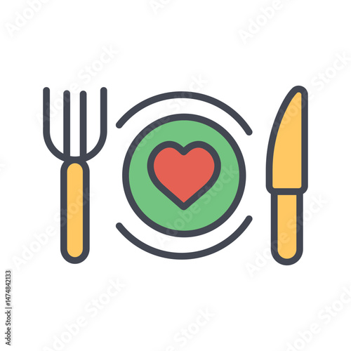 Romantic Dinner Vector Icon