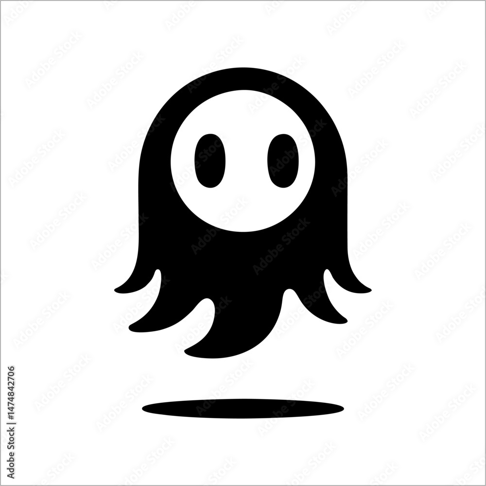 simple vector logo icon ghost character