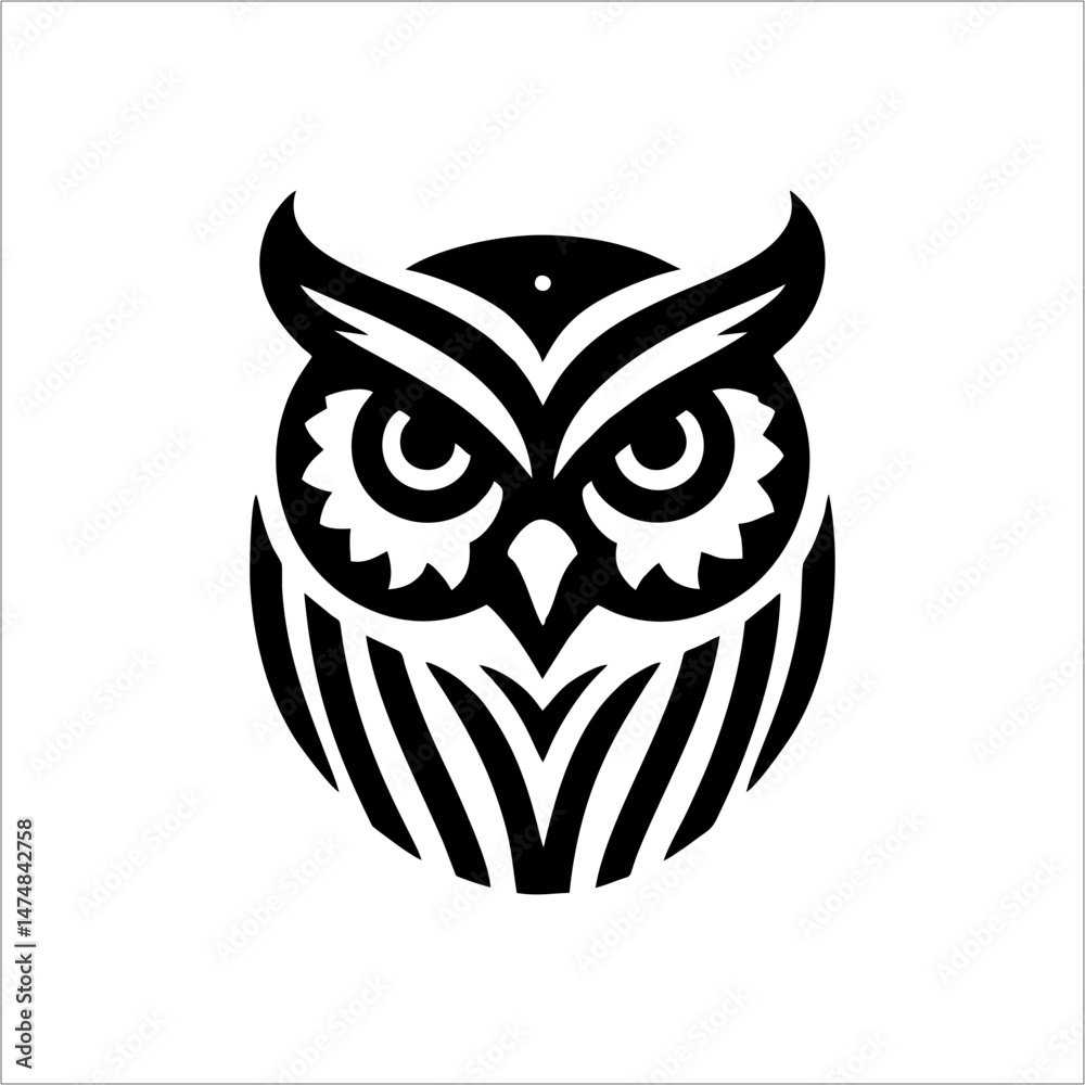 Naklejka premium simple vector logo icon owl head