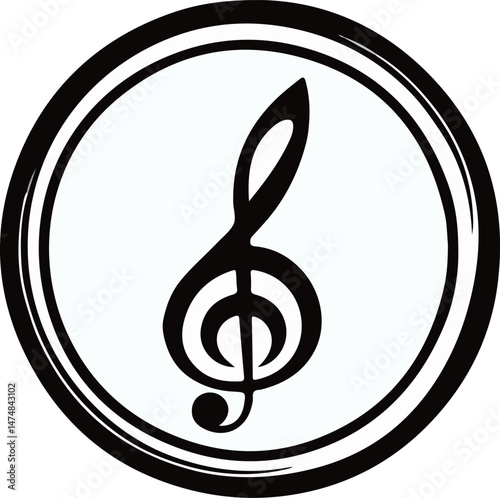 Elegant Treble Clef Notation Mark