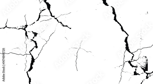 white abstract cracked. Crack vector isolated elements. 