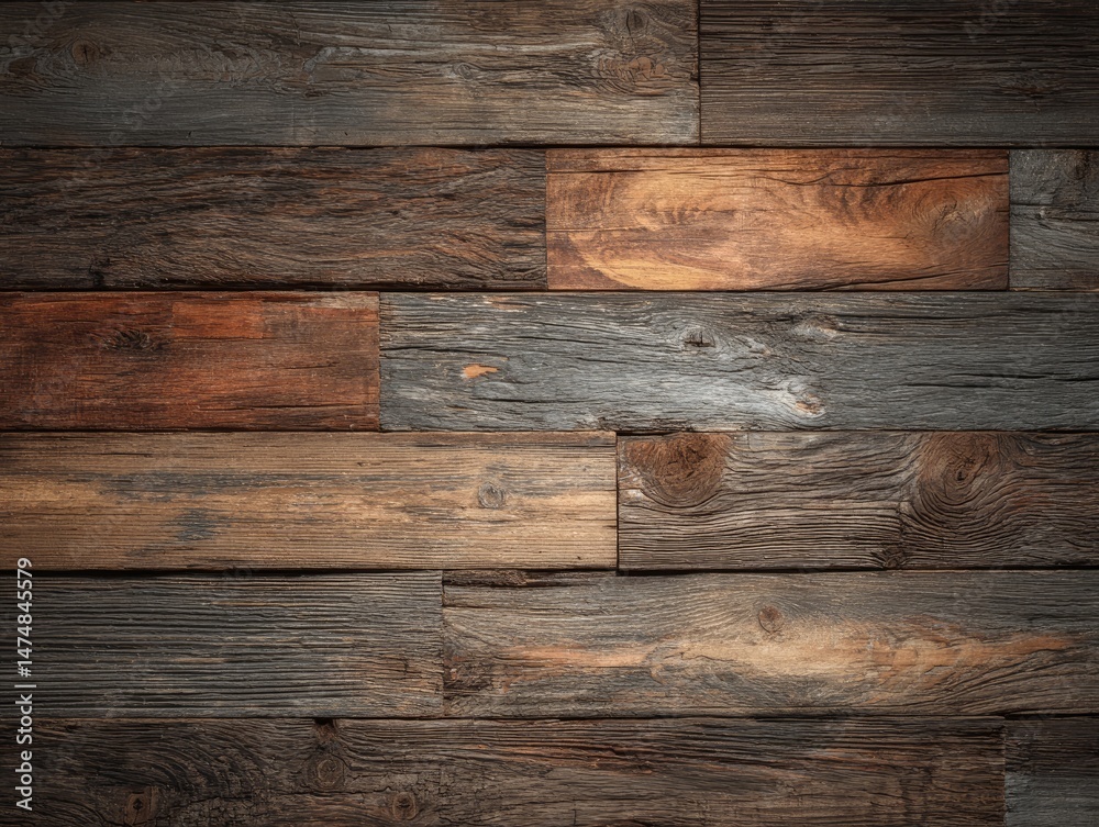 Obraz premium Rustic Wood Plank Wall Paneling