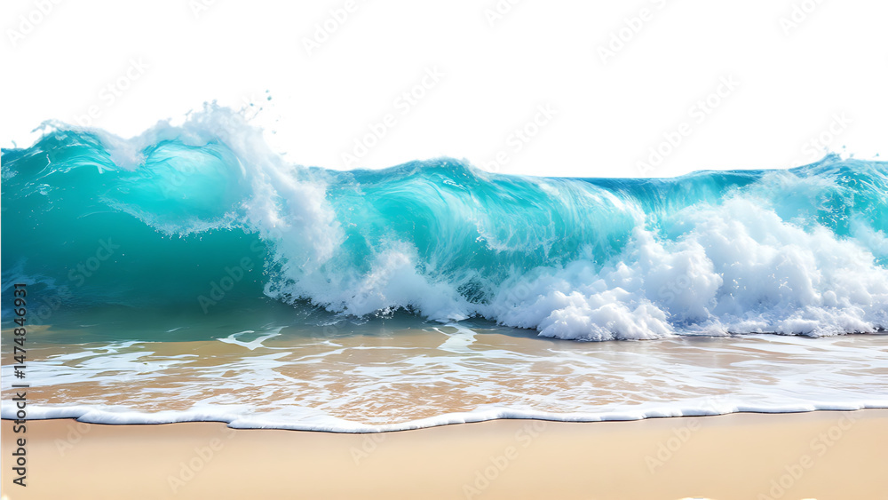 Fototapeta premium Ocean wave crashing on sandy beach