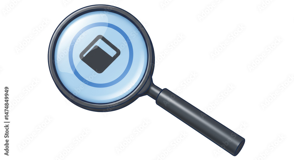Isolated Magnifying Glass with Document Icon Isolated Magnifying Glass with Document Icon