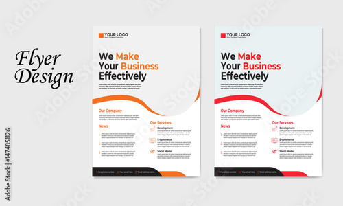 a creative modern corporate business flyer design templates with multiple color variations for creative professional business