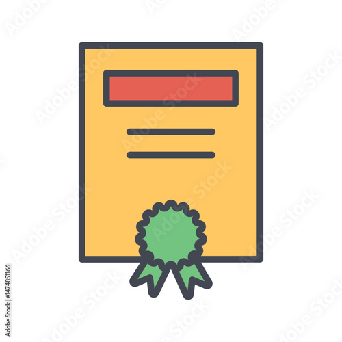 Teacher Certificate Vector Icon