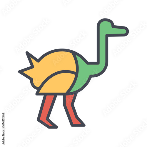 Ostrich Vector Icon