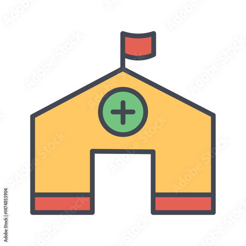 Refugees Camp Vector Icon