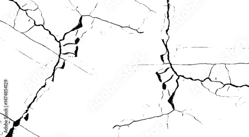 Cracks background, cracks texture, grunge background. Cracks in a wall background. Crack Texture. The cracks concrete texture white and black. Cracked earth. Structure of cracking.