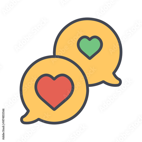 Love Chat Vector Icon