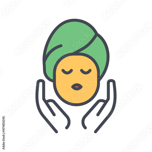 Scalp Massage Vector Icon