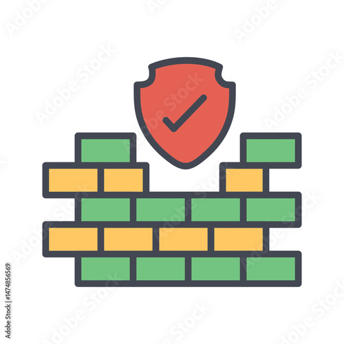 Firewall Protection Vector Icon