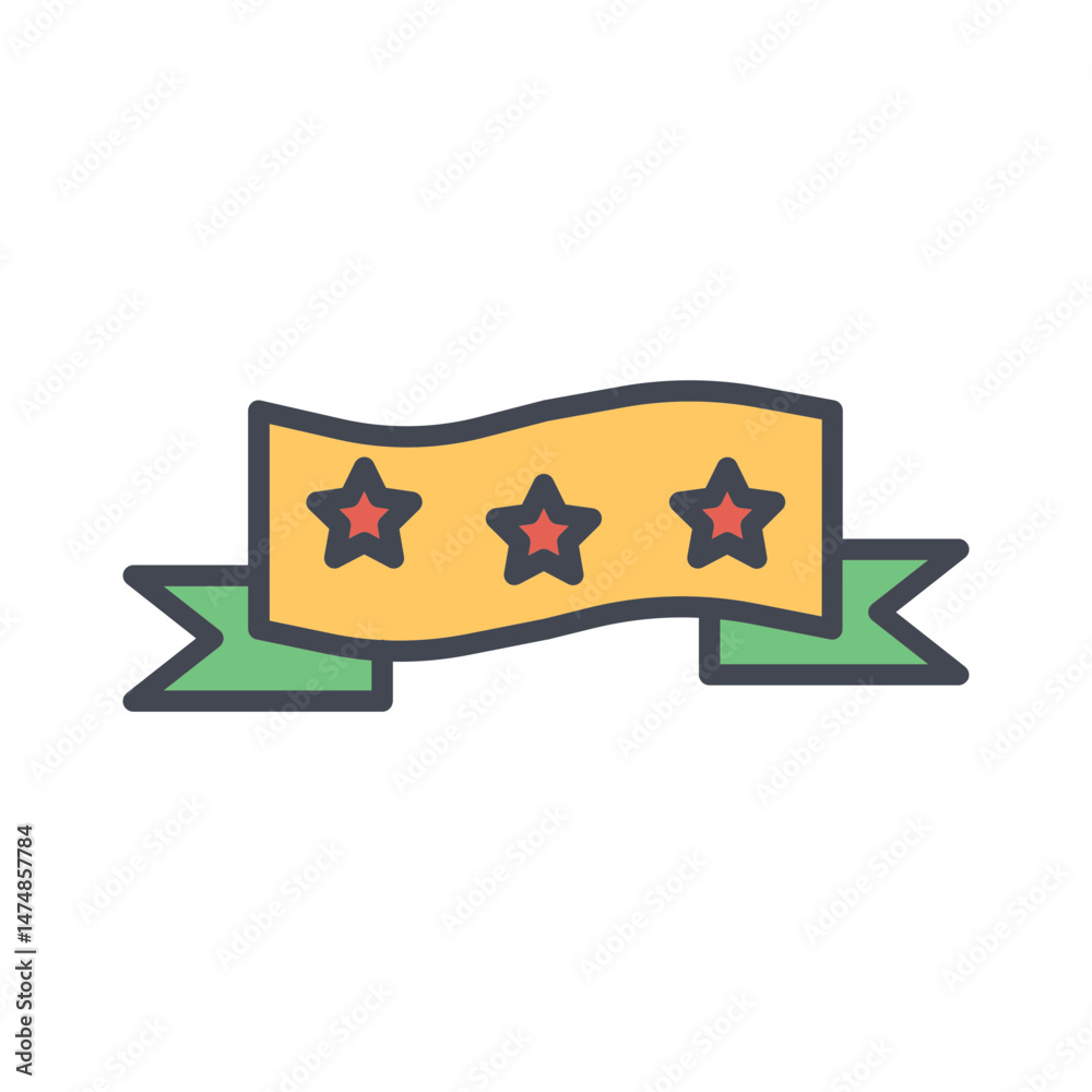 Stars and Stripes Ribbon Vector Icon