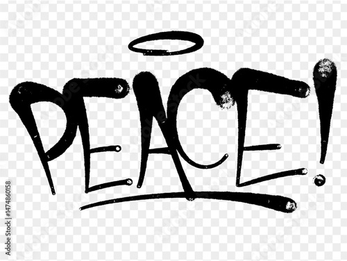 illustration Black graffiti tag lettering aerosol can spray paint