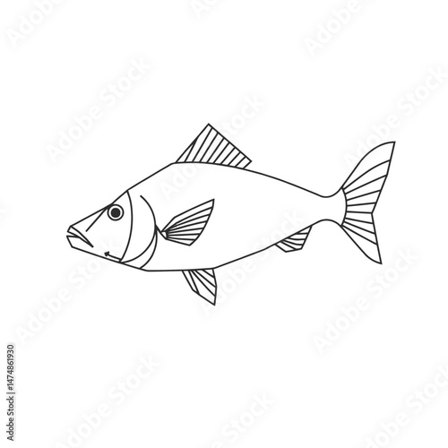 Small Fish Line Drawing