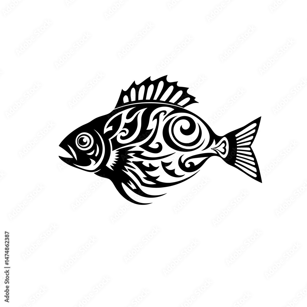 Obraz premium Small Fish Vector Outline