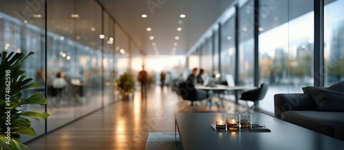 Modern Office Interior With Natural Light and People Working in a Collaborati...