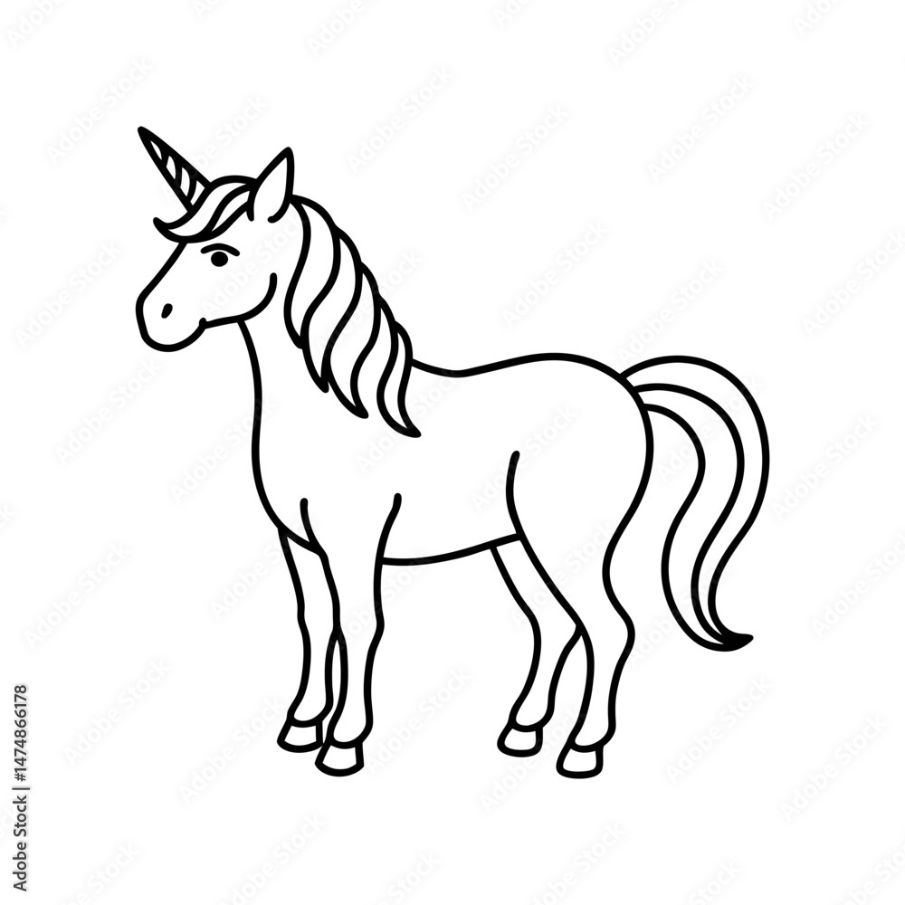 Fototapeta premium horse silhouette vector line art